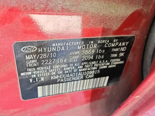 2010 HYUNDAI ELANTRA BLUE  