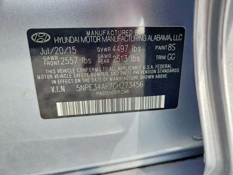 2016 HYUNDAI SONATA LIMITED  