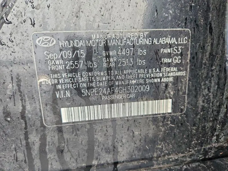2016 HYUNDAI SONATA SE  