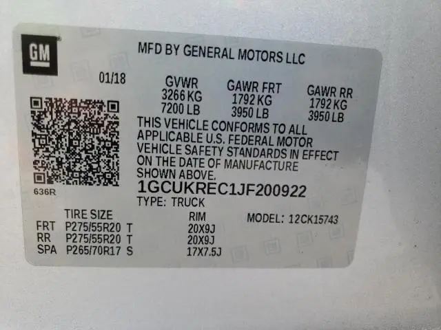 2018 CHEVROLET SILVERADO K1500 LT  