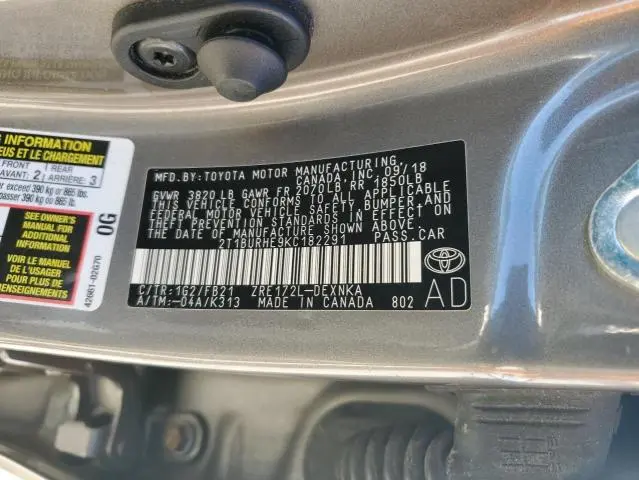 2019 TOYOTA COROLLA L  