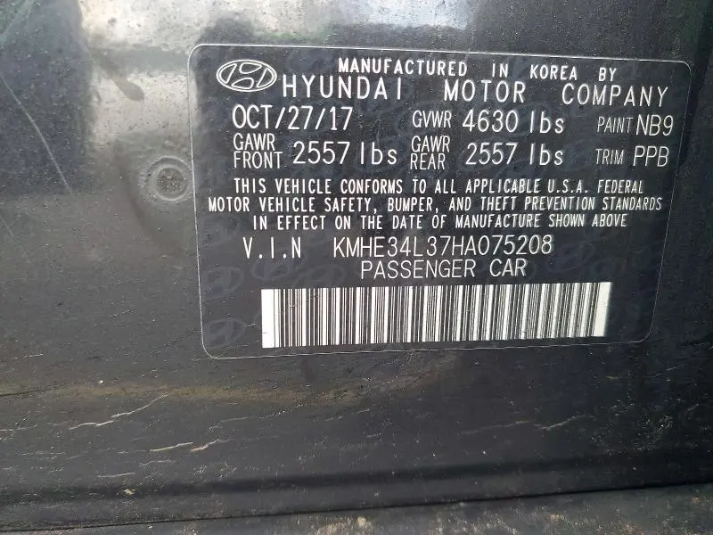 2017 HYUNDAI SONATA HYBRID  