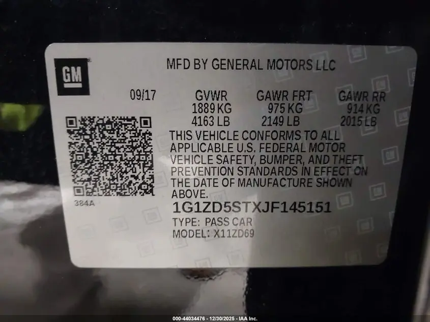 2018 CHEVROLET MALIBU LT