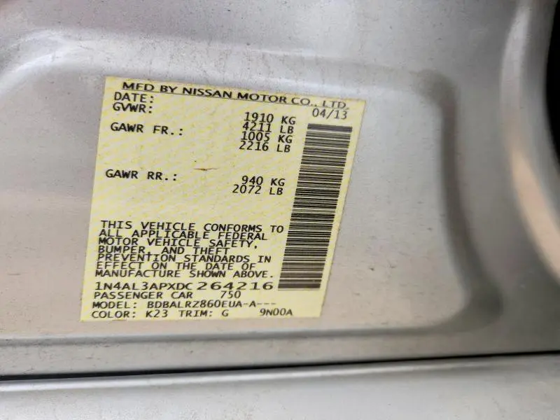 2013 NISSAN ALTIMA 2.5  