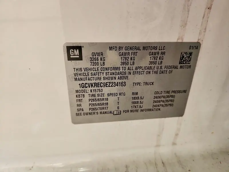 2014 CHEVROLET SILVERADO K1500 LT  