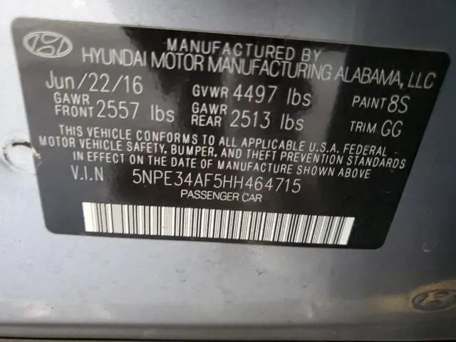 2017 HYUNDAI SONATA SPORT  
