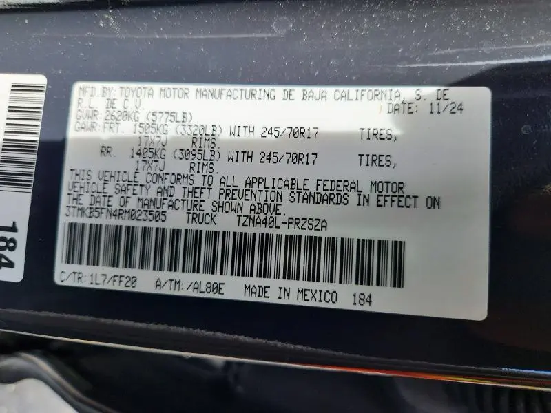 2024 TOYOTA TACOMA SR5  