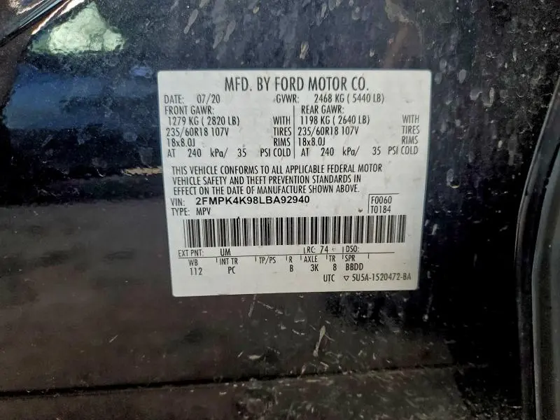 2020 FORD EDGE TITANIUM  