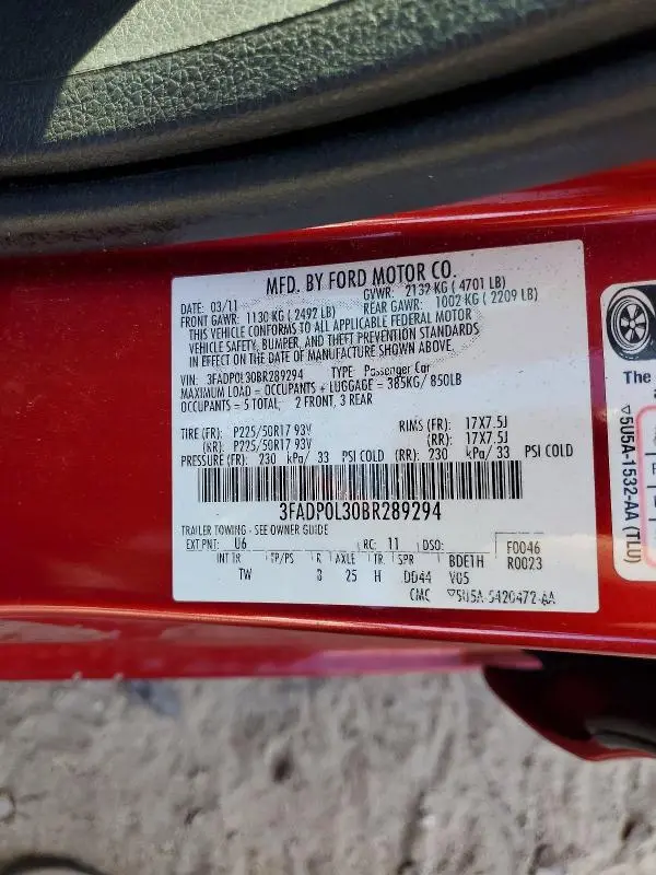 2011 FORD FUSION HYBRID  