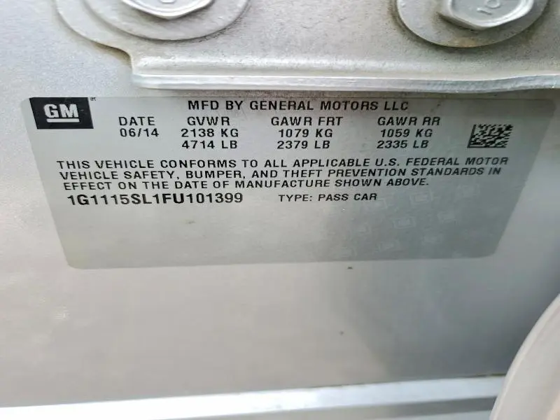 2015 CHEVROLET IMPALA LT  