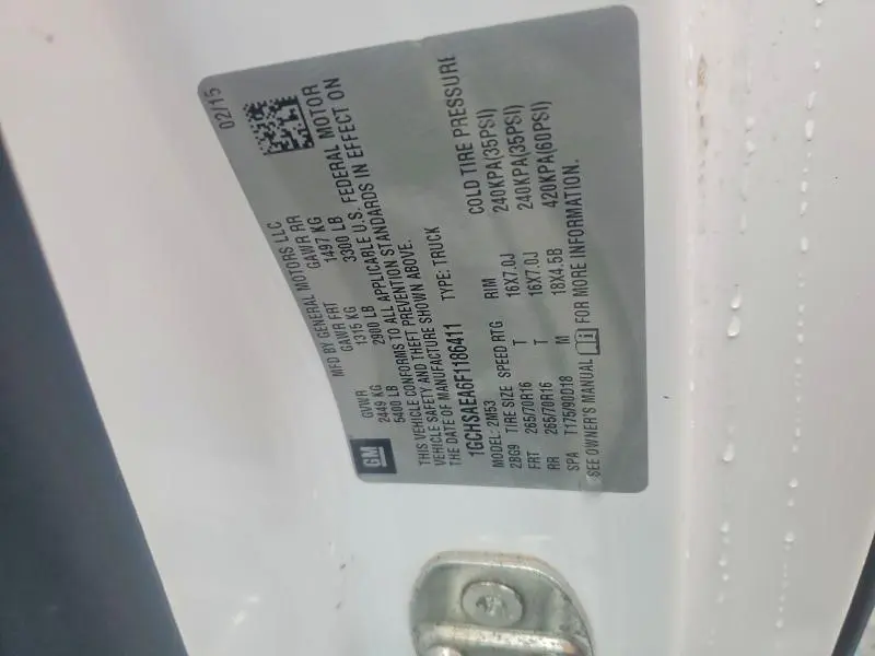 2015 CHEVROLET COLORADO   