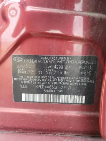 2012 HYUNDAI SONATA GLS  