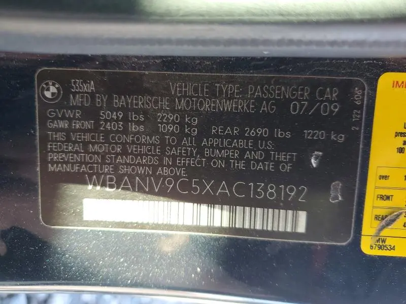 2010 BMW 535 XI  