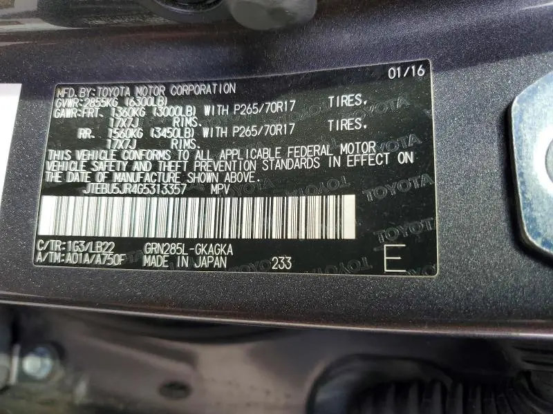 2016 TOYOTA 4RUNNER SR5 PREMIUM  