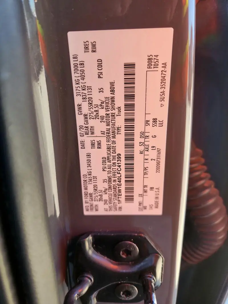 2020 FORD F150 SUPERCREW  