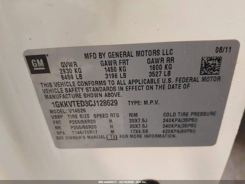 2012 GMC ACADIA DENALI