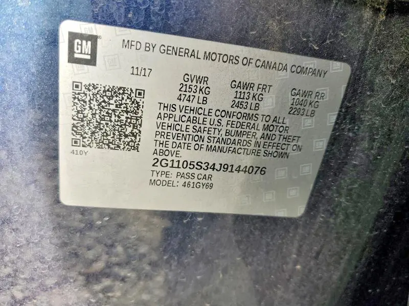 2018 CHEVROLET IMPALA LT  