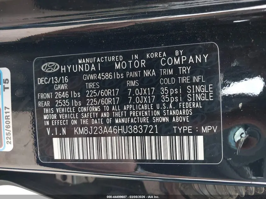 2017 HYUNDAI TUCSON SE