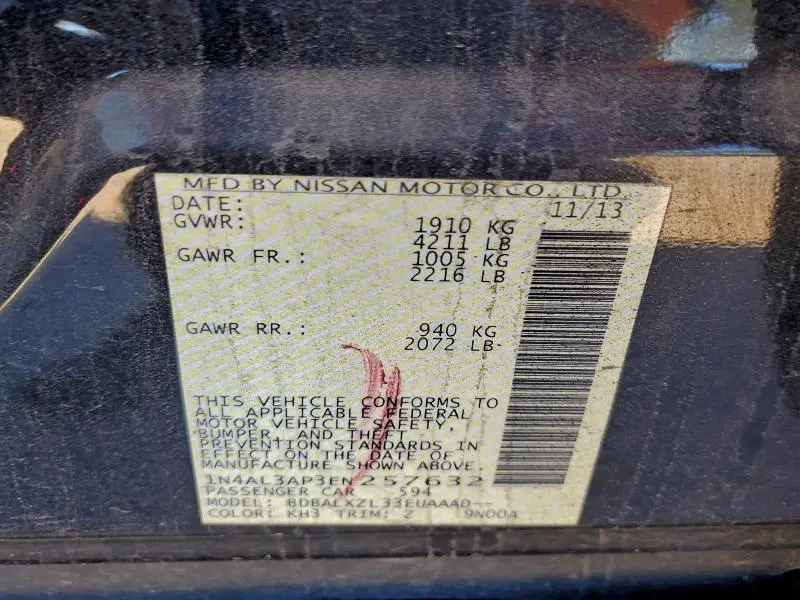 2014 NISSAN ALTIMA 2.5  