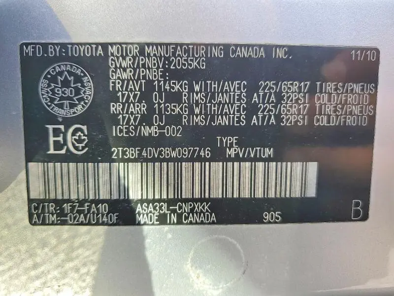 2011 TOYOTA RAV4 BASE  