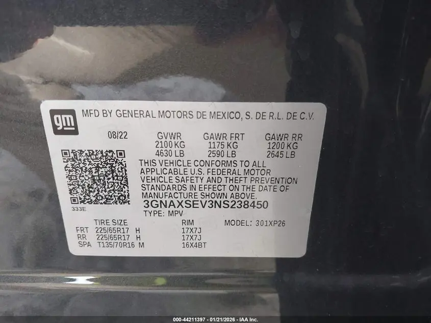 2022 CHEVROLET EQUINOX AWD LS