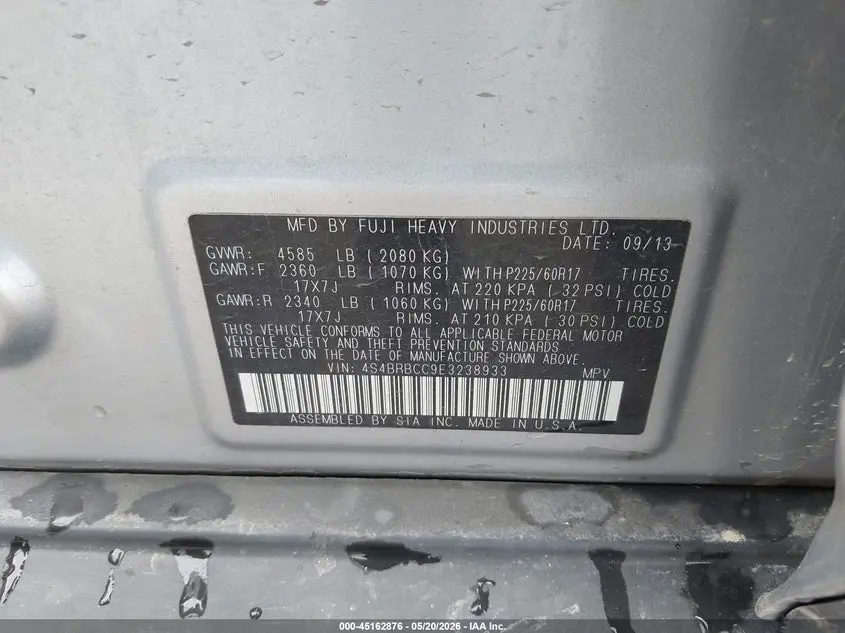 2014 SUBARU OUTBACK 2.5I PREMIUM