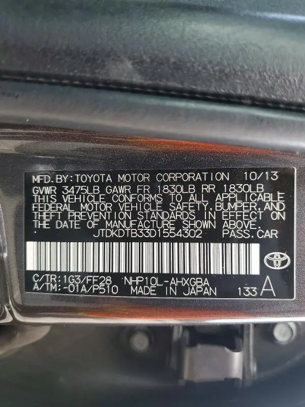 2013 TOYOTA PRIUS C THREE  