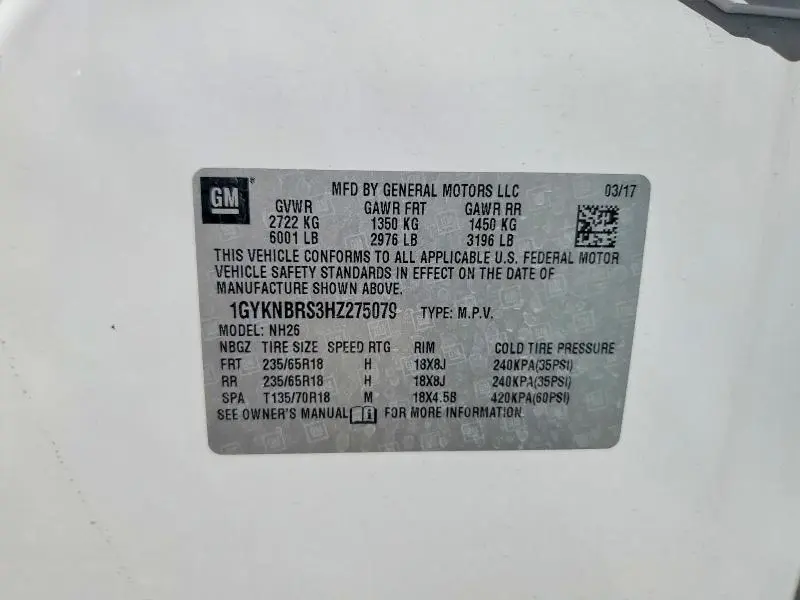 2017 CADILLAC XT5 LUXURY  