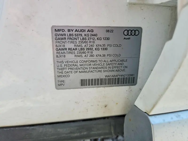 2022 AUDI Q5 PREMIUM 40  