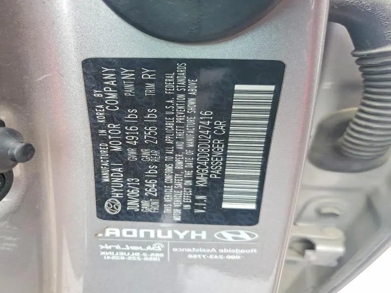 2013 HYUNDAI GENESIS 3.8L  