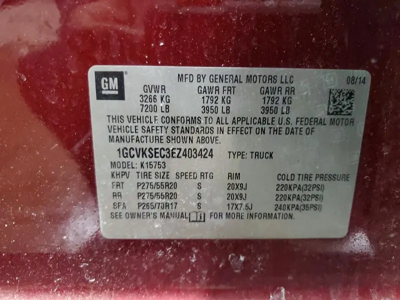 2014 CHEVROLET SILVERADO K1500 LTZ  