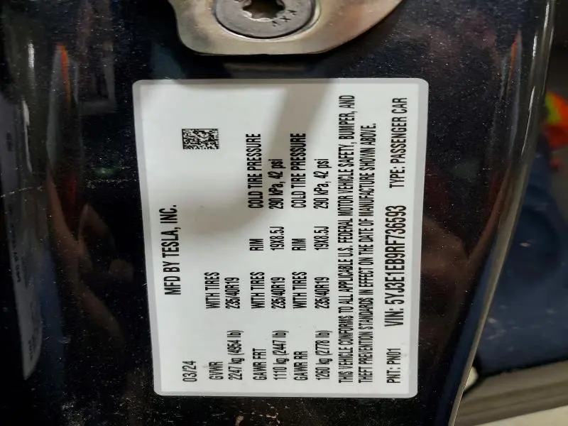 2024 TESLA MODEL 3   