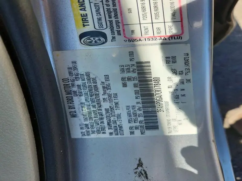 2012 FORD FUSION S  