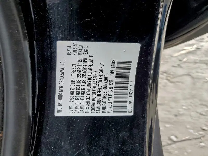 2018 HONDA RIDGELINE SPORT  