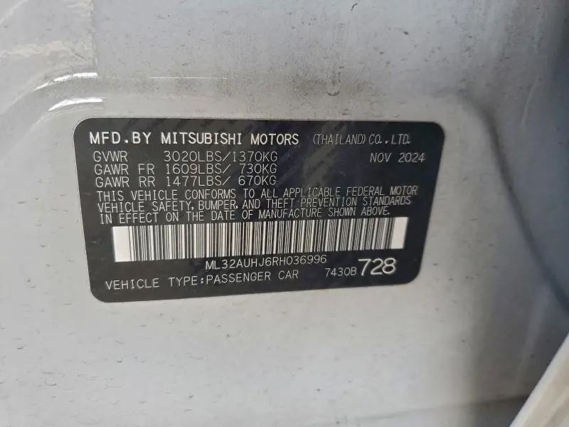 2024 MITSUBISHI MIRAGE ES  