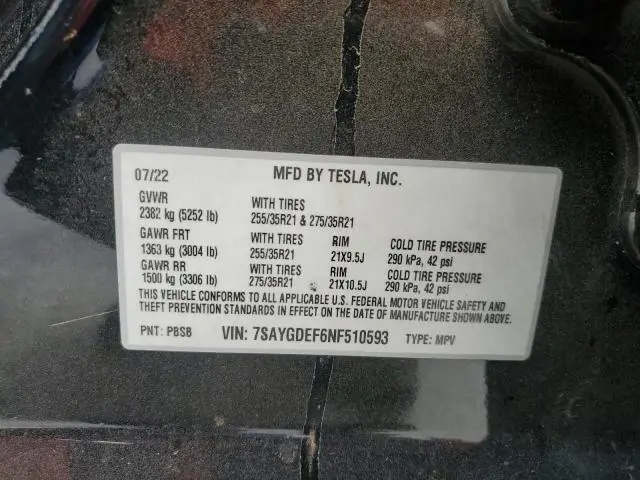 2022 TESLA MODEL Y   