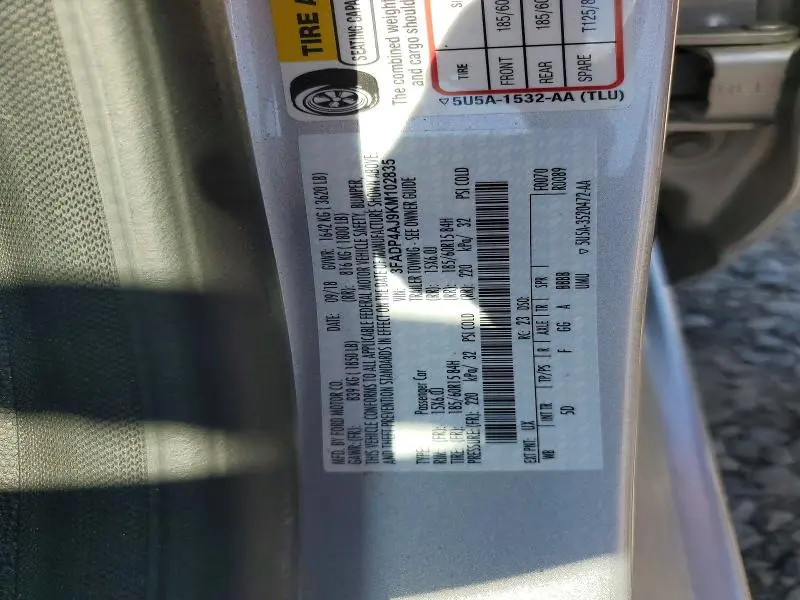 2019 FORD FIESTA S  