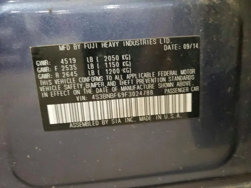 2015 SUBARU LEGACY 2.5I PREMIUM  