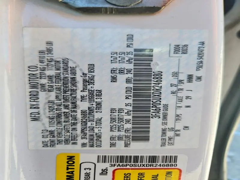 2013 FORD FUSION TITANIUM PHEV  