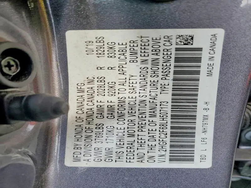 2020 HONDA CIVIC LX  