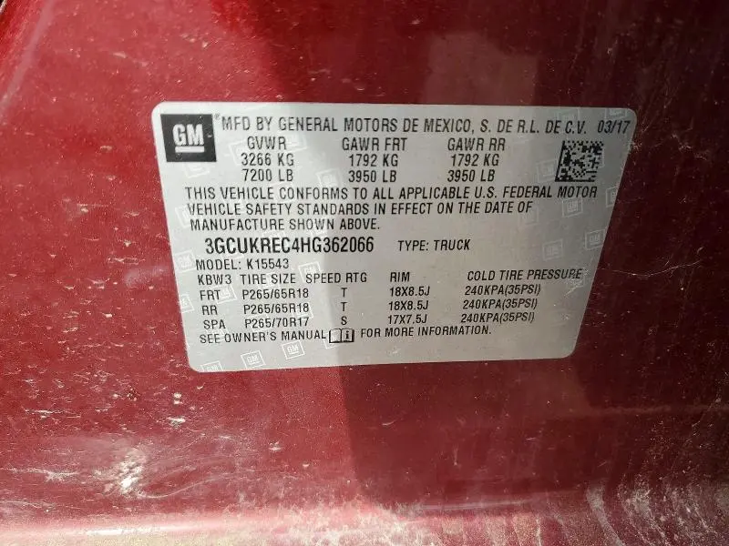 2017 CHEVROLET SILVERADO K1500 LT  