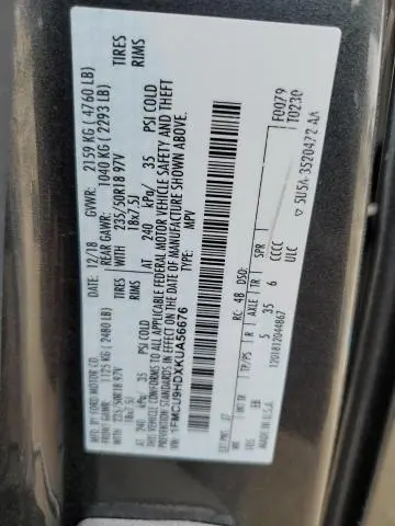 2019 FORD ESCAPE SEL  