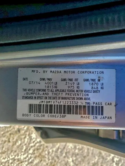 2015 MAZDA 3 TOURING  