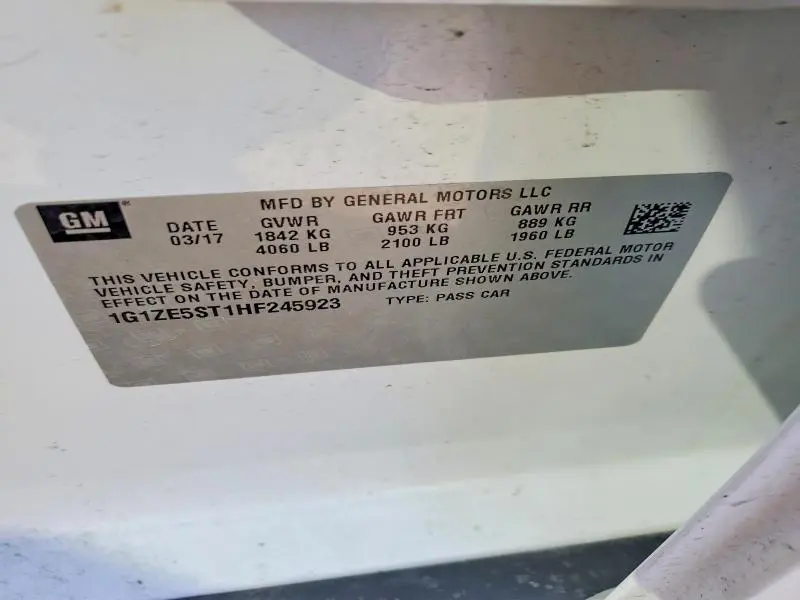 2017 CHEVROLET MALIBU LT  