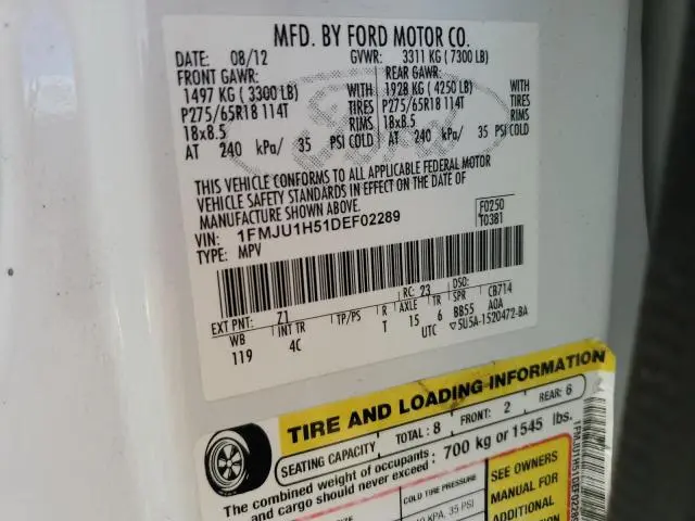 2013 FORD EXPEDITION XLT  