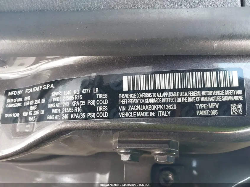 2019 JEEP RENEGADE SPORT FWD