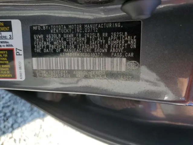 2012 TOYOTA CAMRY HYBRID  