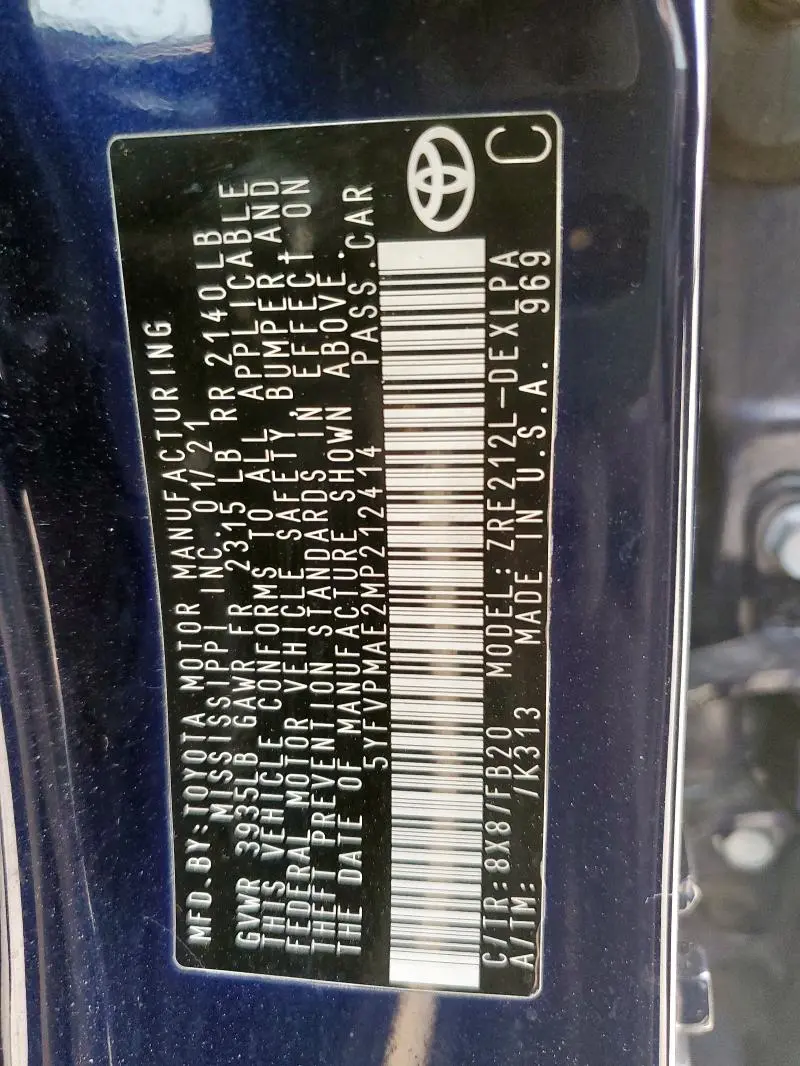 2021 TOYOTA COROLLA LE