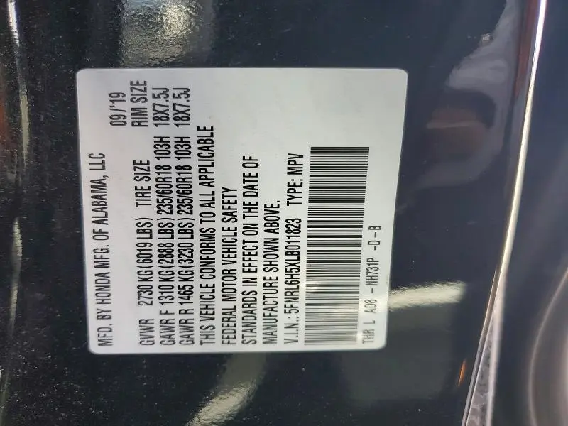 2020 HONDA ODYSSEY EX  