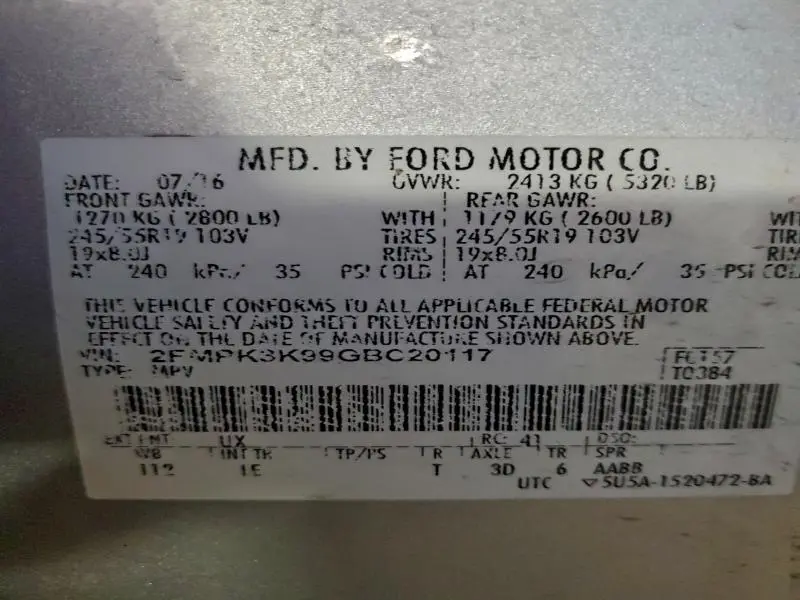 2016 FORD EDGE TITANIUM  